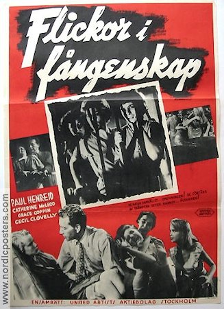 Flickor i fångenskap 1950 poster Paul Henreid Damer