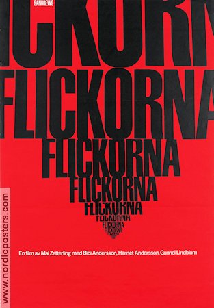 Flickorna 1968 poster Bibi Andersson Harriet Andersson Gunnel Lindblom Gunnar Björnstrand Erland Josephson Stig Engström Mai Zetterling Filmbolag: Sandrews Politik