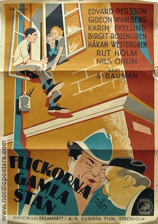 Flickorna från Gamla Stan 1934 poster Edvard Persson Gideon Wahlberg Karin Ekelund Schamyl Bauman Hitta mer: Stockholm