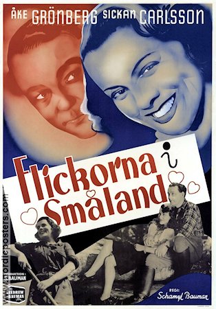 Flickorna i Småland 1945 poster Sickan Carlsson Åke Grönberg Schamyl Bauman