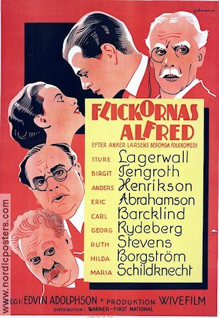Flickornas Alfred 1935 poster Sture Lagerwall Birgit Tengroth Eric Rohman art