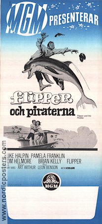 Flipper och piraterna 1964 poster Luke Halpin Pamela Franklin Helen Cherry Leon Benson