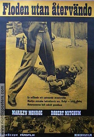 Floden utan återvändo 1954 poster Marilyn Monroe Robert Mitchum Otto Preminger