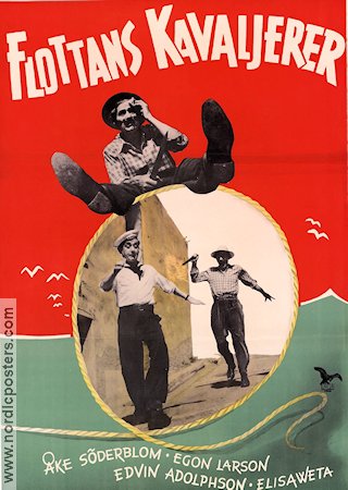 Flottans kavaljerer 1948 poster Åke Söderblom Egon Larsson Marianne Löfgren Bojan Westin Gustaf Edgren