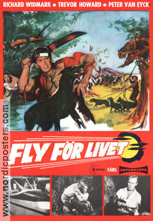 Fly för livet 1956 poster Richard Widmark Trevor Howard Jane Greer Roy Boulting
