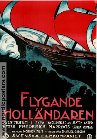 Flygande Holländaren 1919 poster Carlo Wieth Inger Nybo Emanuel Gregers Skepp och båtar Danmark