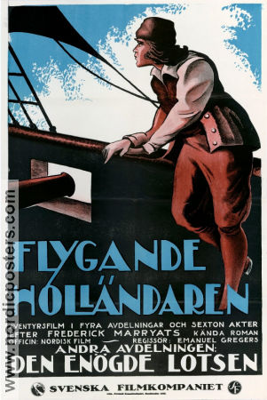 Flygande Holländaren 1919 poster Carlo Wieth Inger Nybo Emanuel Gregers Danmark