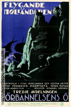 Flygande Holländaren 1919 poster Carlo Wieth Inger Nybo Emanuel Gregers Danmark