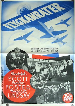 Flygkamrater 1941 poster Randolph Scott Margaret Lindsay Flyg
