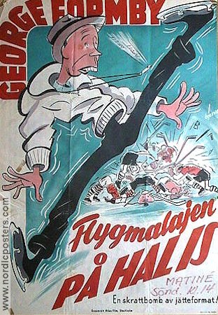 Flygmalajen på hal is 1939 poster George Formby Vintersport