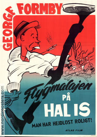 Flygmalajen på hal is 1939 poster George Formby Vintersport