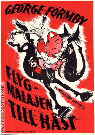 Flygmalajen till häst 1939 poster George Formby Hästar