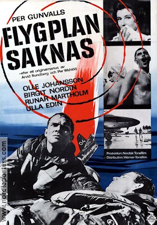 Flygplan saknas 1965 poster Olle Johansson Text: Per Wahlöö Flyg