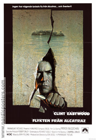 Flykten från Alcatraz 1979 poster Clint Eastwood Patrick McGoohan Roberts Blossom Don Siegel Poliser