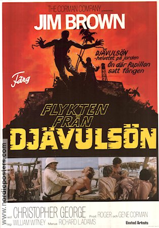 Flykten från Djävulsön 1973 poster Jim Brown Christopher George Richard Ely William Witney