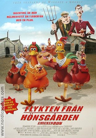 Flykten från hönsgården 2000 poster Mel Gibson Nick Park Fåglar Animerat