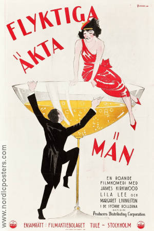 Flyktiga äkta män 1924 poster James Kirkwood Lila Lee