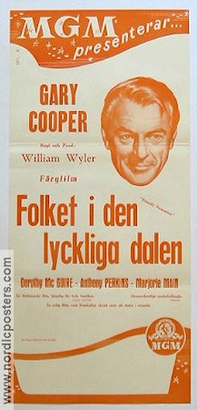 Folket i den lyckliga dalen 1957 poster Gary Cooper Anthony Perkins William Wyler