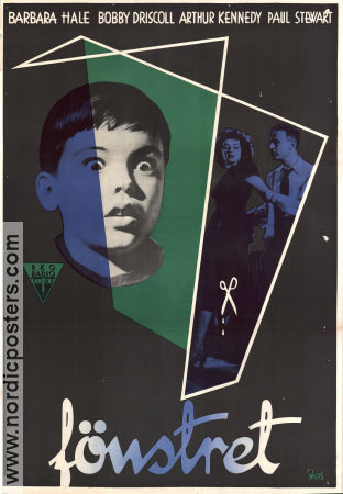 Fönstret 1949 poster Barbara Hale Bobby Driscoll Ted Tetzlaff