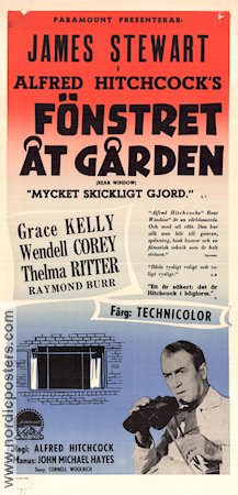 Fönstret åt gården 1954 poster James Stewart Grace Kelly Alfred Hitchcock