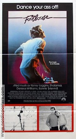 Footloose 1984 poster Kevin Bacon Lori Singer John Lithgow Dianne Wiest Chris Penn Sarah Jessica Parker Herbert Ross Rock och pop Dans