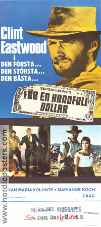 För en handfull dollar 1964 poster Clint Eastwood Gian Maria Volonte Marianne Koch Joseph Egger Sergio Leone Pengar Vapen