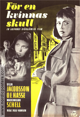 För en kvinnas skull 1957 poster OE Hasse Rolf Hansen