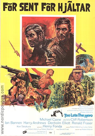 För sent för hjältar 1970 poster Michael Caine Cliff Robertson