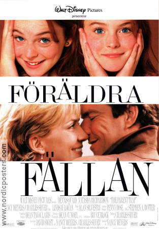 Föräldrafällan 1998 poster Lindsay Lohan Dennis Quaid Natasha Richardson Nancy Meyers Barn