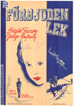 Förbjuden lek 1952 poster Georges Poujouly Brigitte Fossey René Clément