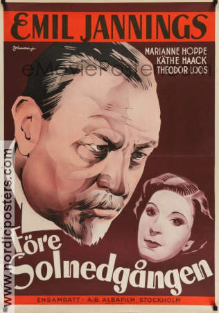 Före solnedgången 1937 poster Emil Jannings Paul Wagner Marianne Hoppe Veit Harlan