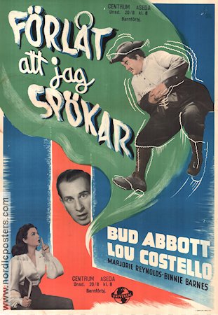 Förlåt att jag spökar 1946 poster Abbott and Costello Bud Abbott Lou Costello Marjorie Reynolds