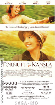 Förnuft och känsla 1995 poster Emma Thompson Kate Winslet Ang Lee Text: Jane Austen Romantik