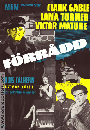 Förrådd 1954 poster Clark Gable Lana Turner Victor Mature Gottfried Reinhardt