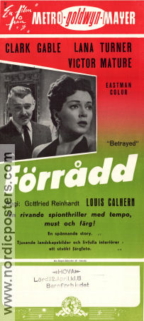 Förrådd 1954 poster Clark Gable Lana Turner Victor Mature Gottfried Reinhardt