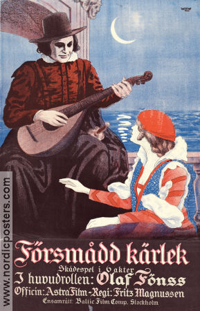 Försmådd Kärlek 1920 poster Olaf Fönss Aase Winsnes Oda Rostrup Fritz Magnussen Danmark