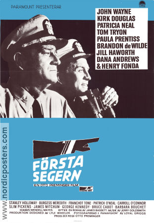 Första segern 1965 poster John Wayne Kirk Douglas Patricia Neal Otto Preminger Skepp och båtar