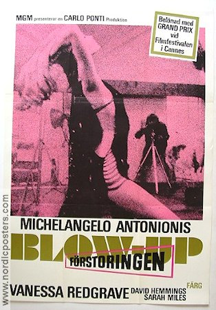 Förstoringen 1966 poster Vanessa Redgrave David Hemmings Sarah Miles Michelangelo Antonioni