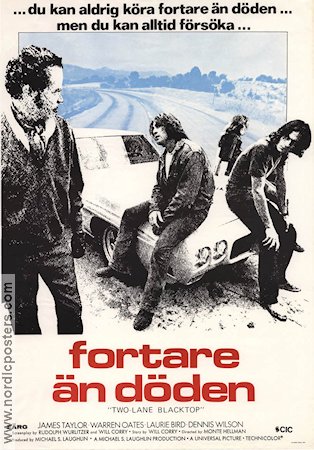 Fortare än döden 1971 poster James Taylor Warren Oates Bilar och racing