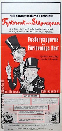 Fosterpapporna på förlovningsfest 1932 poster Fyrtornet och Släpvagnen Fy og Bi