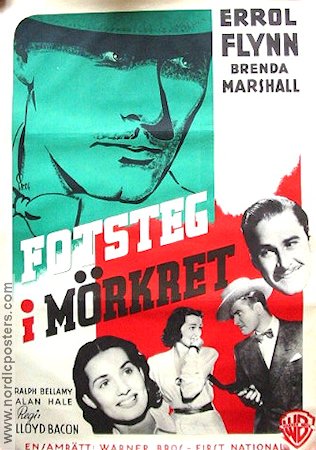 Fotsteg i mörkret 1941 poster Errol Flynn