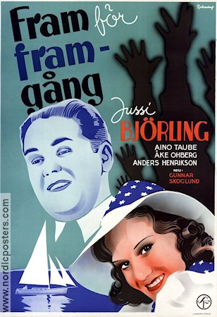 Fram för framgång 1938 poster Jussi Björling Aino Taube Eric Rohman art