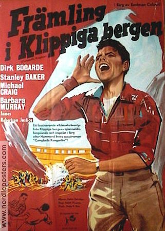 Främling i klippiga bergen 1957 poster Dirk Bogarde Stanley Baker Michael Craig Ralph Thomas Berg