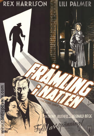 Främling i natten 1951 poster Rex Harrison Lili Palmer Anthony Bushell