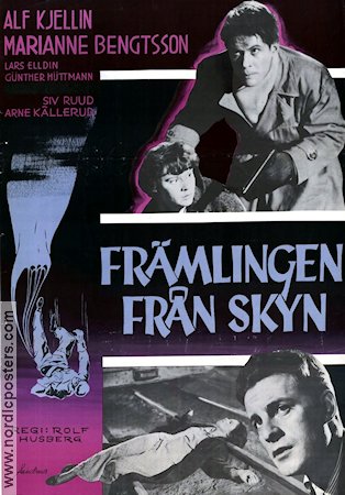 Främlingen från skyn 1956 poster Alf Kjellin Marianne Bengtsson Lars Elldin Rolf Husberg Fallskärm