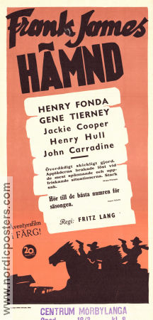 Frank James hämnd 1940 poster Henry Fonda Gene Tierney Jackie Cooper Fritz Lang