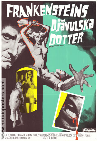 Frankensteins djävulska dotter 1967 poster Peter Cushing Susan Denberg Thorley Walters Terence Fisher Filmbolag: Hammer Films Hitta mer: Frankenstein