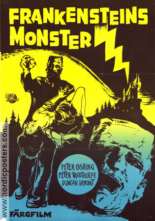 Frankensteins monster 1964 poster Peter Cushing Peter Woodthorpe Duncan Lamont Freddie Francis Filmbolag: Hammer Films