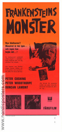 Frankensteins monster 1964 poster Peter Cushing Peter Woodthorpe Duncan Lamont Freddie Francis Filmbolag: Hammer Films