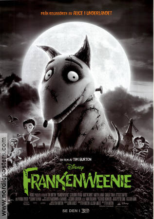 Frankenweenie 2012 poster Winona Ryder Tim Burton Animerat Hundar